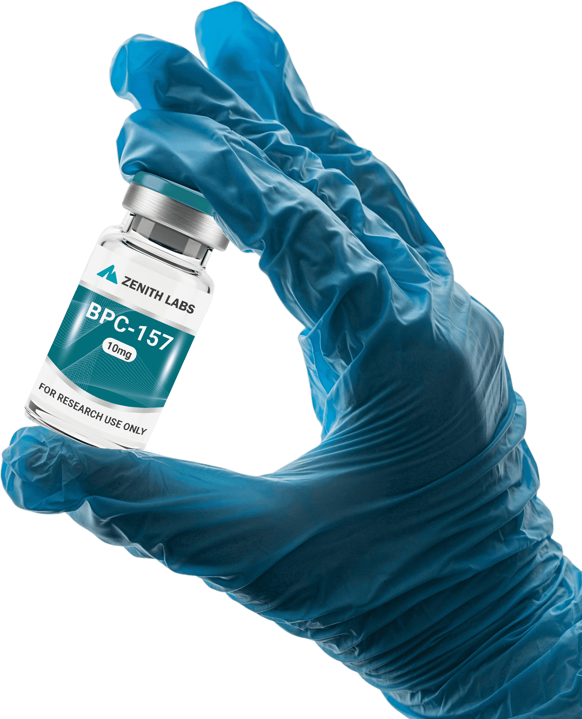 Scientist holding peptide vial